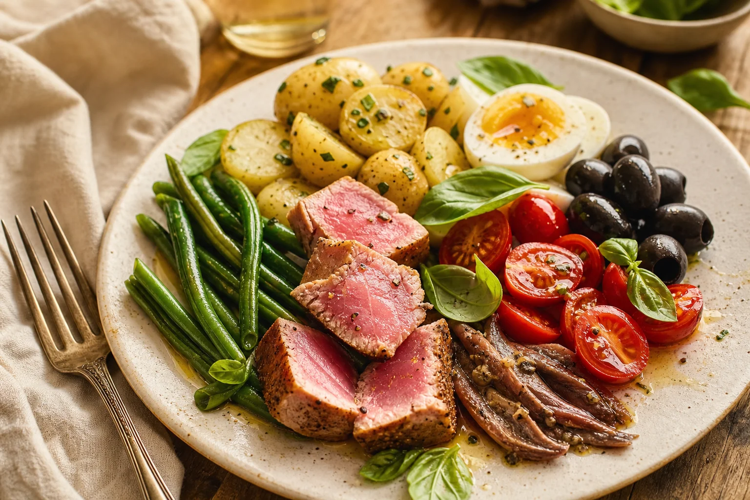 Salată Niçoise cu ton și măsline
